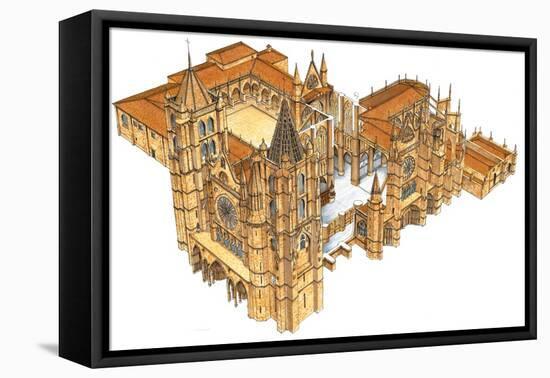 Leon Cathedral, Spain-Fernando Aznar Cenamor-Framed Stretched Canvas