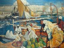 Alger La Blanche - Quay Scene, Algiers, 1912-Leon Cauvy-Framed Giclee Print