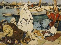 Alger La Blanche - Quay Scene, Algiers, 1912-Leon Cauvy-Framed Giclee Print