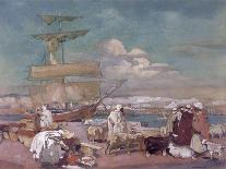 Alger La Blanche - Quay Scene, Algiers, 1912-Leon Cauvy-Giclee Print