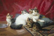 Kittens at Play-Leon Charles Huber-Giclee Print