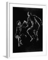 Leon James and Willa Mae Ricker Demonstrating a Step of the Lindy Hop. No Caps-Gjon Mili-Framed Premium Photographic Print