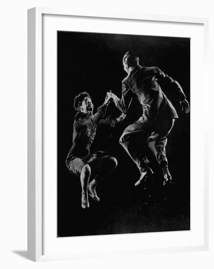 Leon James and Willa Mae Ricker Demonstrating a Step of the Lindy Hop. No Caps-Gjon Mili-Framed Premium Photographic Print