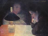 Reading under the Lamp, 1890-Leon Pourtau-Giclee Print
