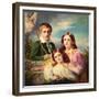 Leon Suys and His Two Sisters, 19Th Century (Oil on Canvas)-Francois Joseph Navez-Framed Giclee Print