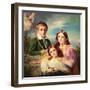 Leon Suys and His Two Sisters, 19Th Century (Oil on Canvas)-Francois Joseph Navez-Framed Giclee Print
