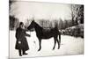 Leon Tolstoi (1828-1910) Avec Un Cheval Dans Son Domaine De Iasnaia Poliana (Russie). Photographie-Sophia Andreevna Tolstaya-Mounted Giclee Print