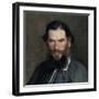 Leon Tolstoy-Ivan Nikolaevic Kramskol-Framed Art Print