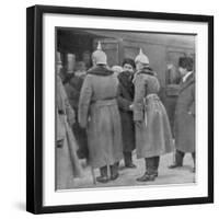 Leon Trotsky Arriving for Peace Negotiations with the Germans, Brest-Litovsk, 7 January 1918-null-Framed Giclee Print