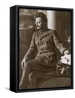 Leon Trotsky or Lev Davidovich Bronstein Russian Communist Leader in 1920-null-Framed Stretched Canvas