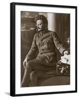 Leon Trotsky or Lev Davidovich Bronstein Russian Communist Leader in 1920-null-Framed Premium Photographic Print