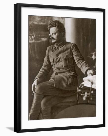 Leon Trotsky or Lev Davidovich Bronstein Russian Communist Leader in 1920-null-Framed Photographic Print