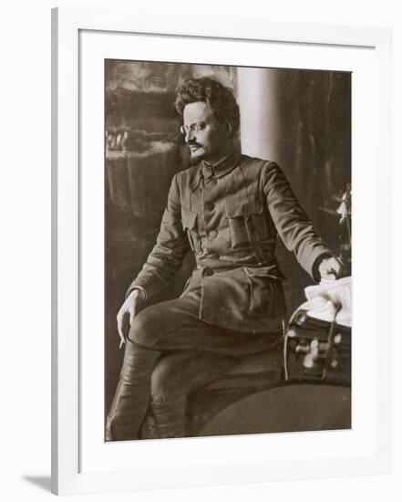 Leon Trotsky or Lev Davidovich Bronstein Russian Communist Leader in 1920-null-Framed Photographic Print