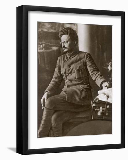 Leon Trotsky or Lev Davidovich Bronstein Russian Communist Leader in 1920-null-Framed Photographic Print