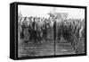 Leon Trotsky, People's Commissar of War, Reviewing Red Army Troops in Moscow, Russia, 1918-null-Framed Stretched Canvas