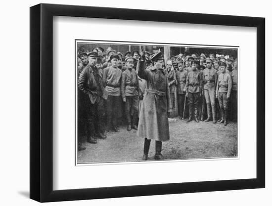 Leon Trotsky Russian Statesman, Haranguing Soldiers in 1920-null-Framed Photographic Print