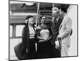 Leon Trotsky with His Wife Natalia Sedova and Mexican Artist Frida Kahlo, 1937-null-Mounted Giclee Print