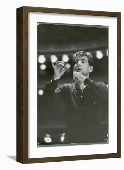 Leonard Bernstein Conducting Rehearsal of NY Philharmonic in Hindemith's "Mathis de Mahler"-Alfred Eisenstaedt-Framed Photographic Print