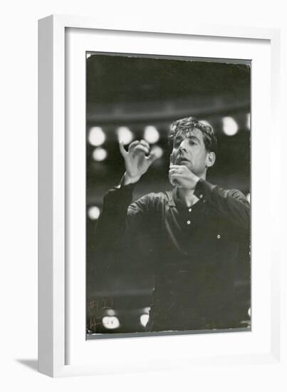 Leonard Bernstein Conducting Rehearsal of NY Philharmonic in Hindemith's "Mathis de Mahler"-Alfred Eisenstaedt-Framed Photographic Print