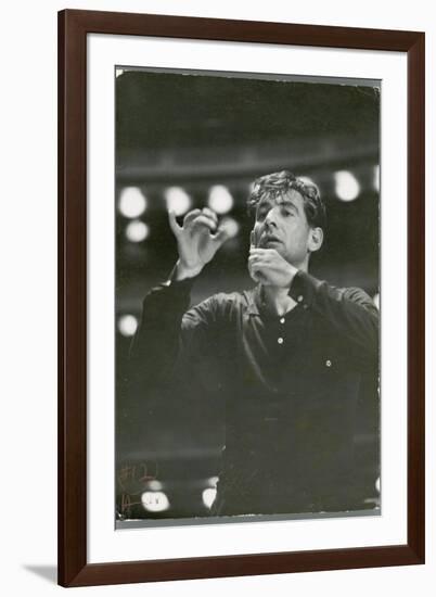 Leonard Bernstein Conducting Rehearsal of NY Philharmonic in Hindemith's "Mathis de Mahler"-Alfred Eisenstaedt-Framed Photographic Print