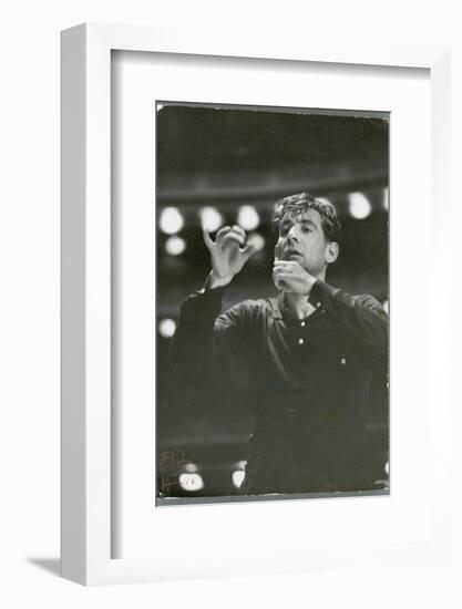 Leonard Bernstein Conducting Rehearsal of NY Philharmonic in Hindemith's "Mathis de Mahler"-Alfred Eisenstaedt-Framed Photographic Print