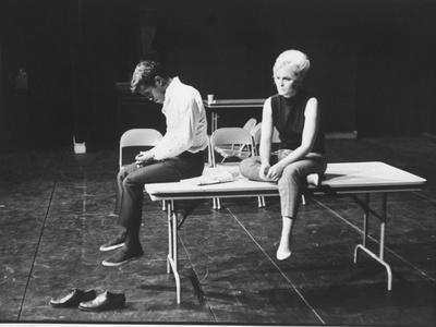 Actor/Singer Sammy Davis Jr. with Actress Paula Wayne During Rehearsal of "Golden Boy"