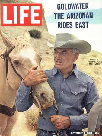 Senator Barry Goldwater with Horse, November 1, 1963