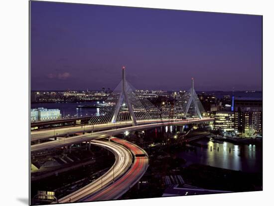 Leonard P. Zakim Bridge at Night-Carol Highsmith-Mounted Photo