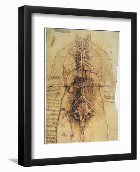 Leonardo: Anatomy, C1510-Leonardo da Vinci-Framed Giclee Print