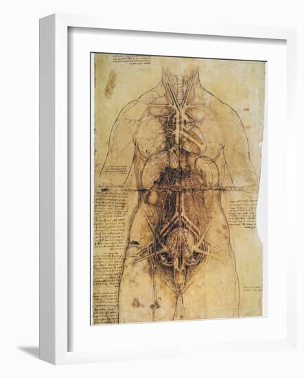 Leonardo: Anatomy, C1510-Leonardo da Vinci-Framed Giclee Print