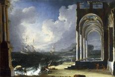 The Port of Ostia During Storm, 1740-1750-Leonardo Coccorante-Framed Giclee Print