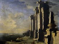 A Capriccio View with Classical Ruins by the Sea-Leonardo Coccorante-Framed Giclee Print