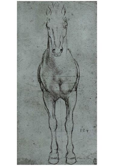 Leonardo da Vinci (Horse study) Art Poster Print-null-Lamina Framed Poster