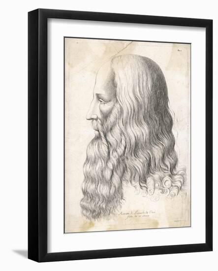 Leonardo Da Vinci Italian Artist: Self-Portrait in Profile-null-Framed Art Print