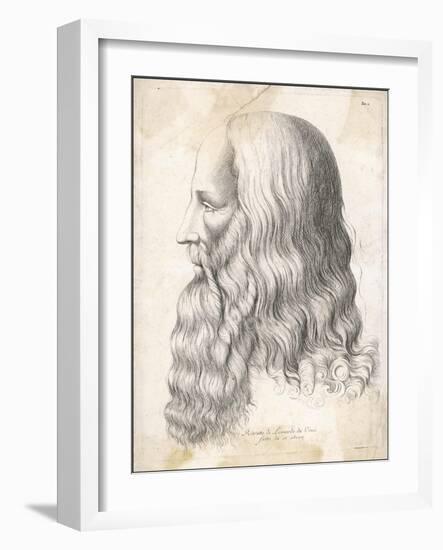 Leonardo Da Vinci Italian Artist: Self-Portrait in Profile-null-Framed Art Print