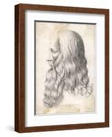 Leonardo Da Vinci Italian Artist: Self-Portrait in Profile-null-Framed Art Print