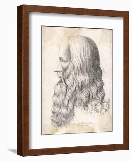 Leonardo Da Vinci Italian Artist: Self-Portrait in Profile-null-Framed Art Print