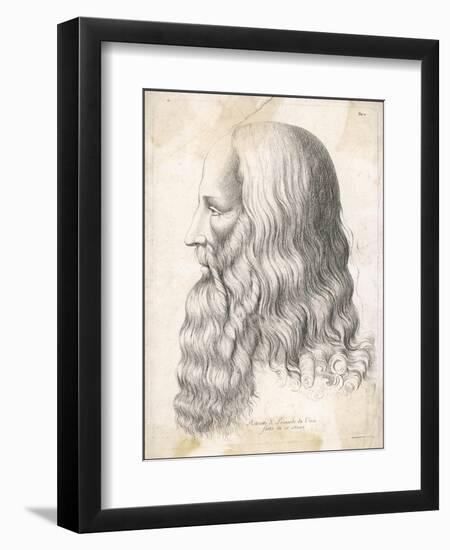 Leonardo Da Vinci Italian Artist: Self-Portrait in Profile-null-Framed Art Print