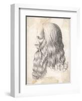 Leonardo Da Vinci Italian Artist: Self-Portrait in Profile-null-Framed Art Print