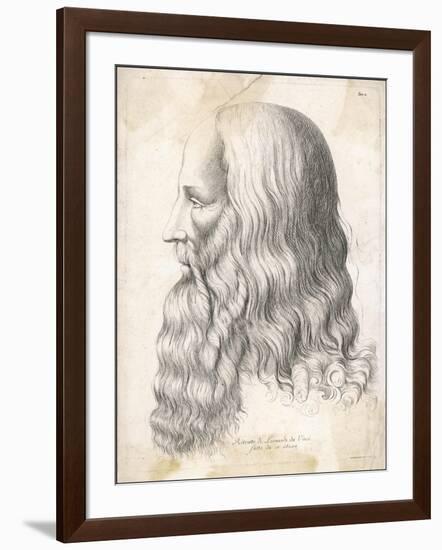 Leonardo Da Vinci Italian Artist: Self-Portrait in Profile-null-Framed Art Print