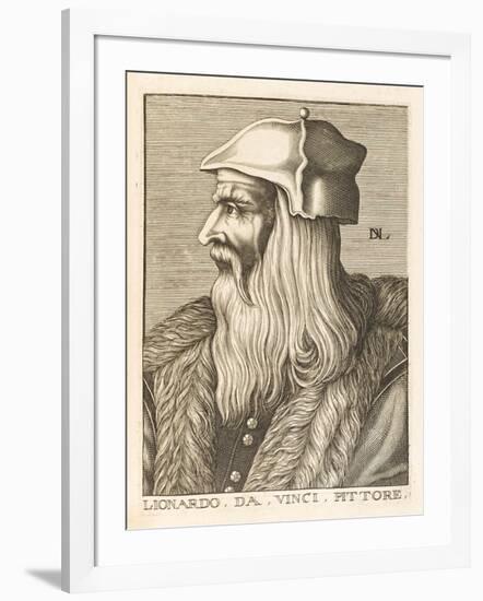 Leonardo Da Vinci Italian Painter Sculptor Architect Engineer and Scientist-Nicolas de Larmessin-Framed Art Print