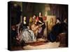 Leonardo Da Vinci Painting the Mona Lisa-Cesare Maccari-Stretched Canvas