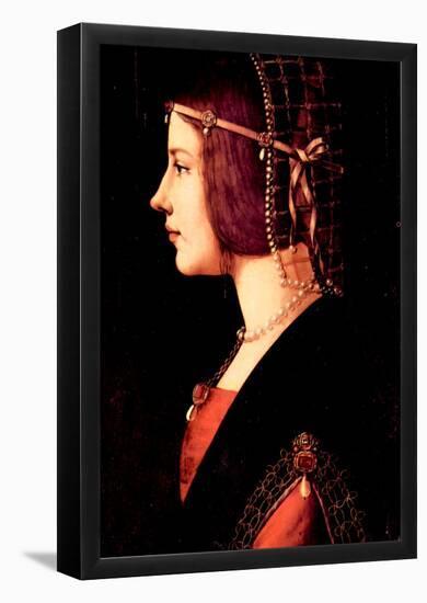 Leonardo Da Vinci Portrait of a Lady Beatrice d'Este Art Print Poster-null-Framed Poster