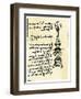 Leonardo Da Vinci's Backward Handwriting on His Design for a Lamp Using a Globe Filled with Water-null-Framed Giclee Print