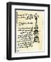 Leonardo Da Vinci's Backward Handwriting on His Design for a Lamp Using a Globe Filled with Water-null-Framed Giclee Print