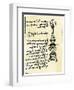 Leonardo Da Vinci's Backward Handwriting on His Design for a Lamp Using a Globe Filled with Water-null-Framed Giclee Print