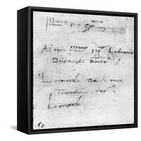 Leonardo Da Vinci's Handwriting-Leonardo da Vinci-Framed Stretched Canvas