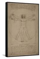 Leonardo Da Vinci's Vitruvian Man, Circa 1490-Stocktrek Images-Framed Stretched Canvas