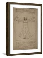 Leonardo Da Vinci's Vitruvian Man, Circa 1490-Stocktrek Images-Framed Art Print