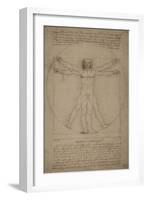 Leonardo Da Vinci's Vitruvian Man, Circa 1490-Stocktrek Images-Framed Art Print